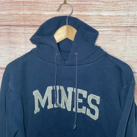 JANSPORT Navy Hoodie MINES Medium - Picture 2 of 5